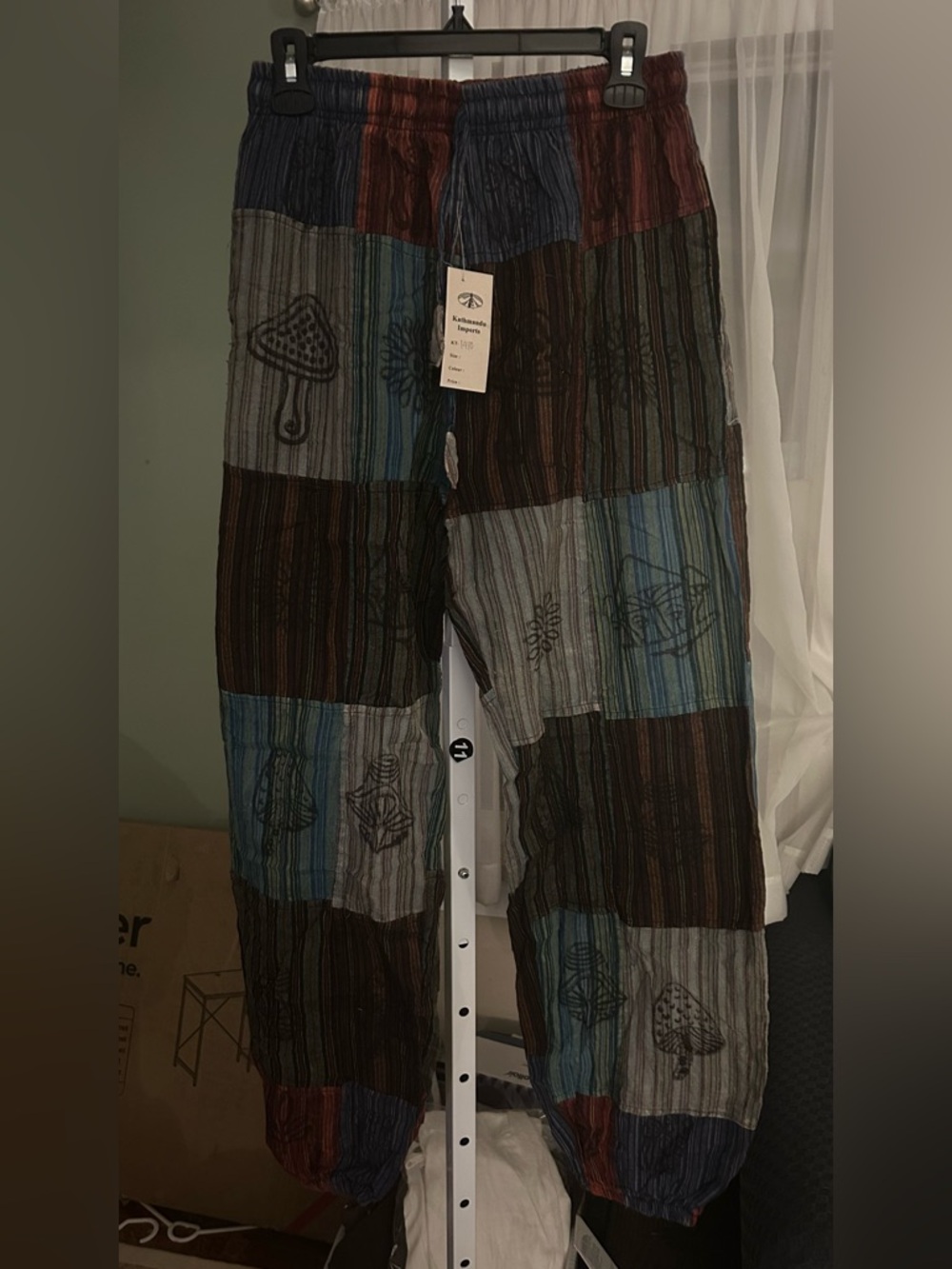 Patchwork Multicolor Womans Pants with Jogger Bottoms